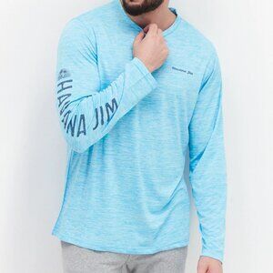 Men's Havana Jim Classic Moisture Wicking UPF Long Sleeve Shirt Size M & XXL Aqu